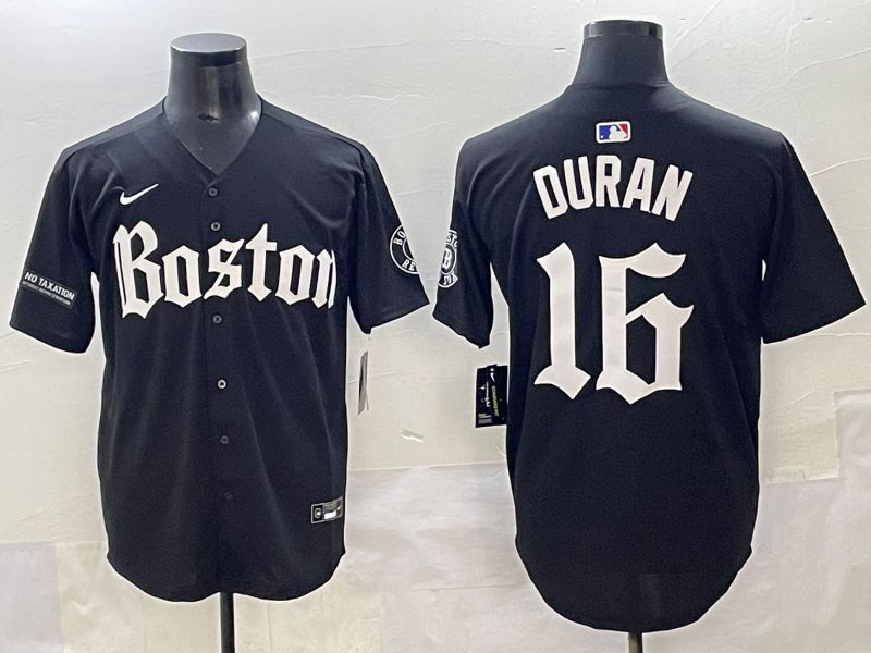 Men 2025 Boston Red Sox #16 Duran Black Five generations Joint Name Nike MLB Jersey style 15->boston red sox->MLB Jersey